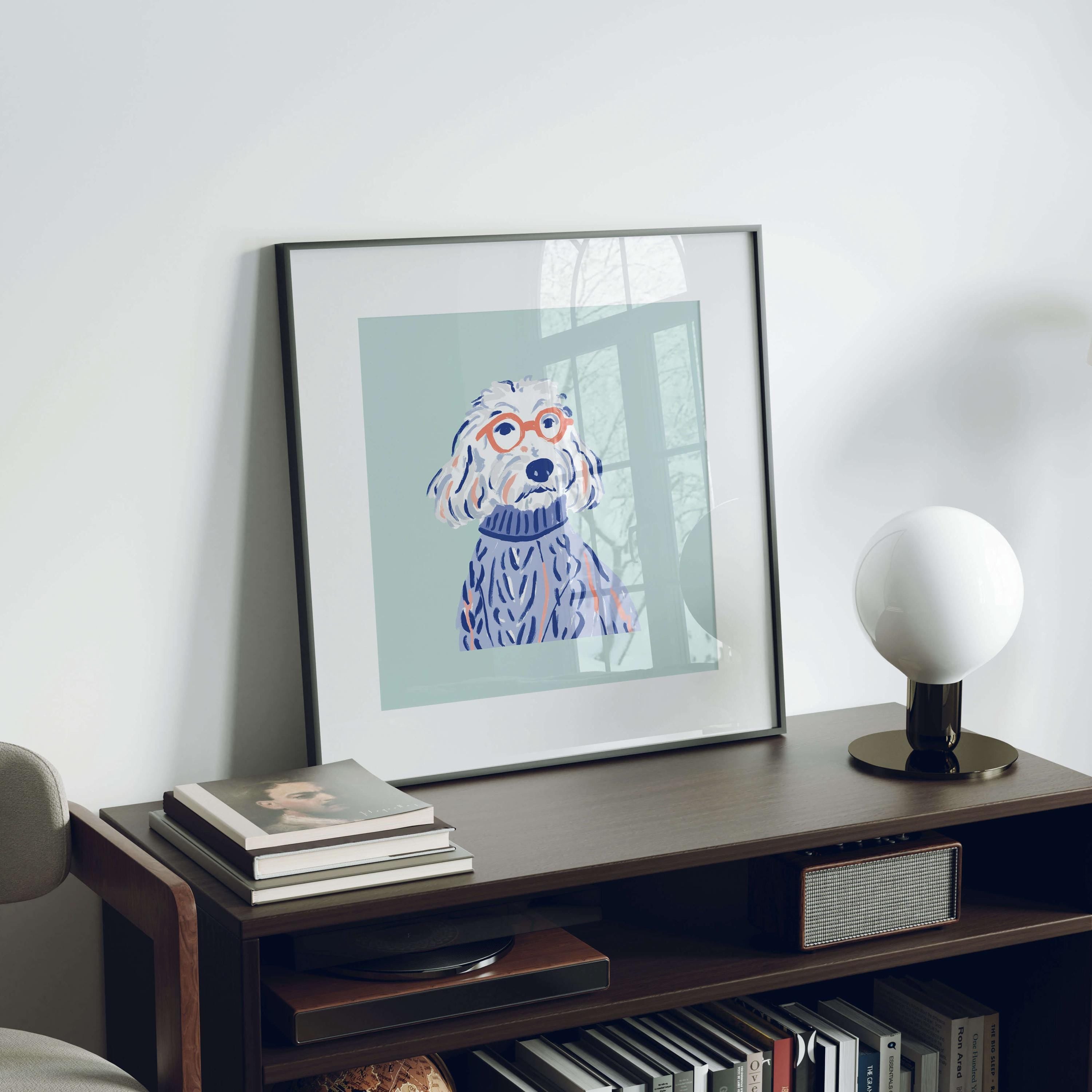 Maltese Orange Glasses Art Print