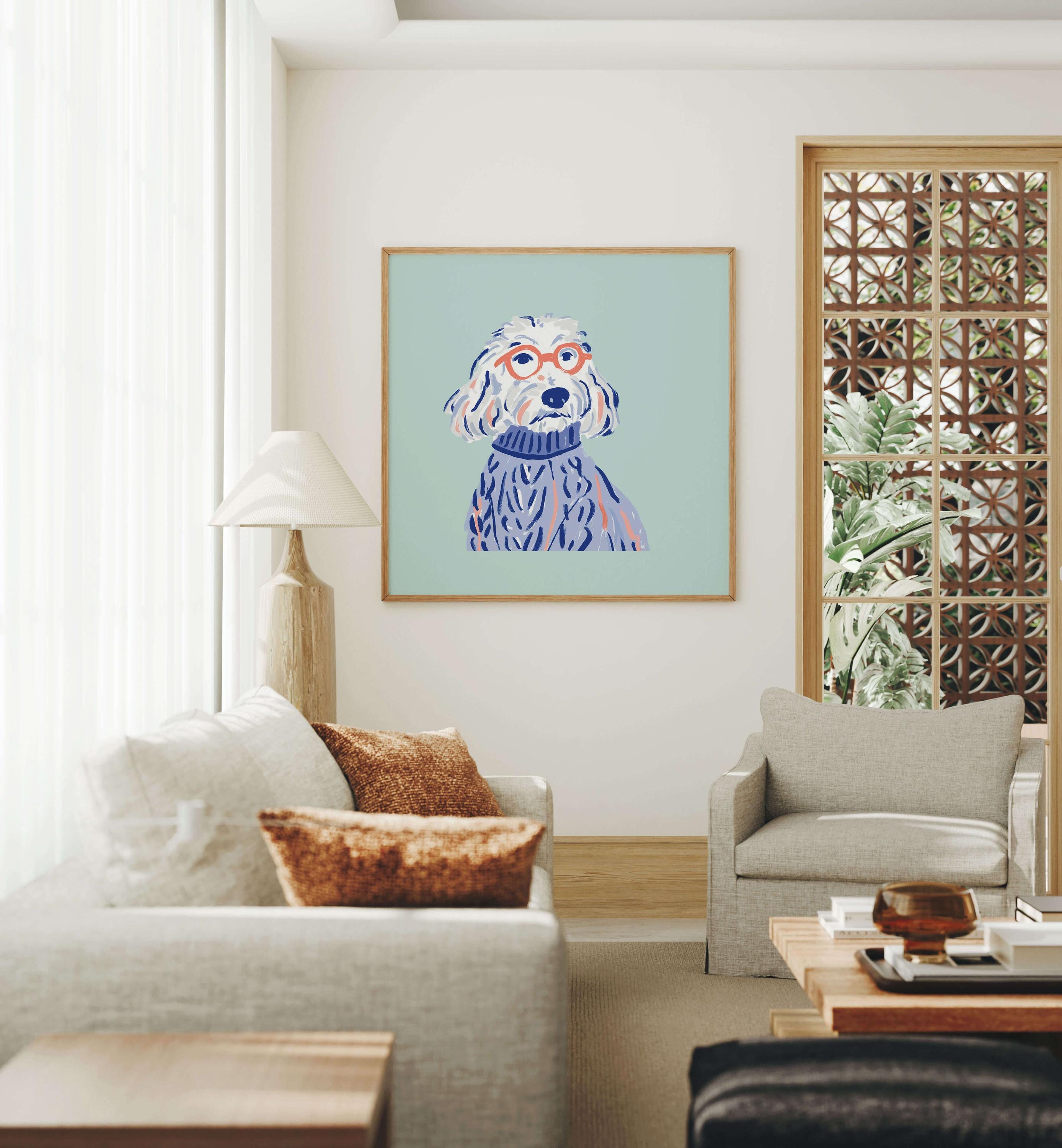 Maltese Orange Glasses Art Print