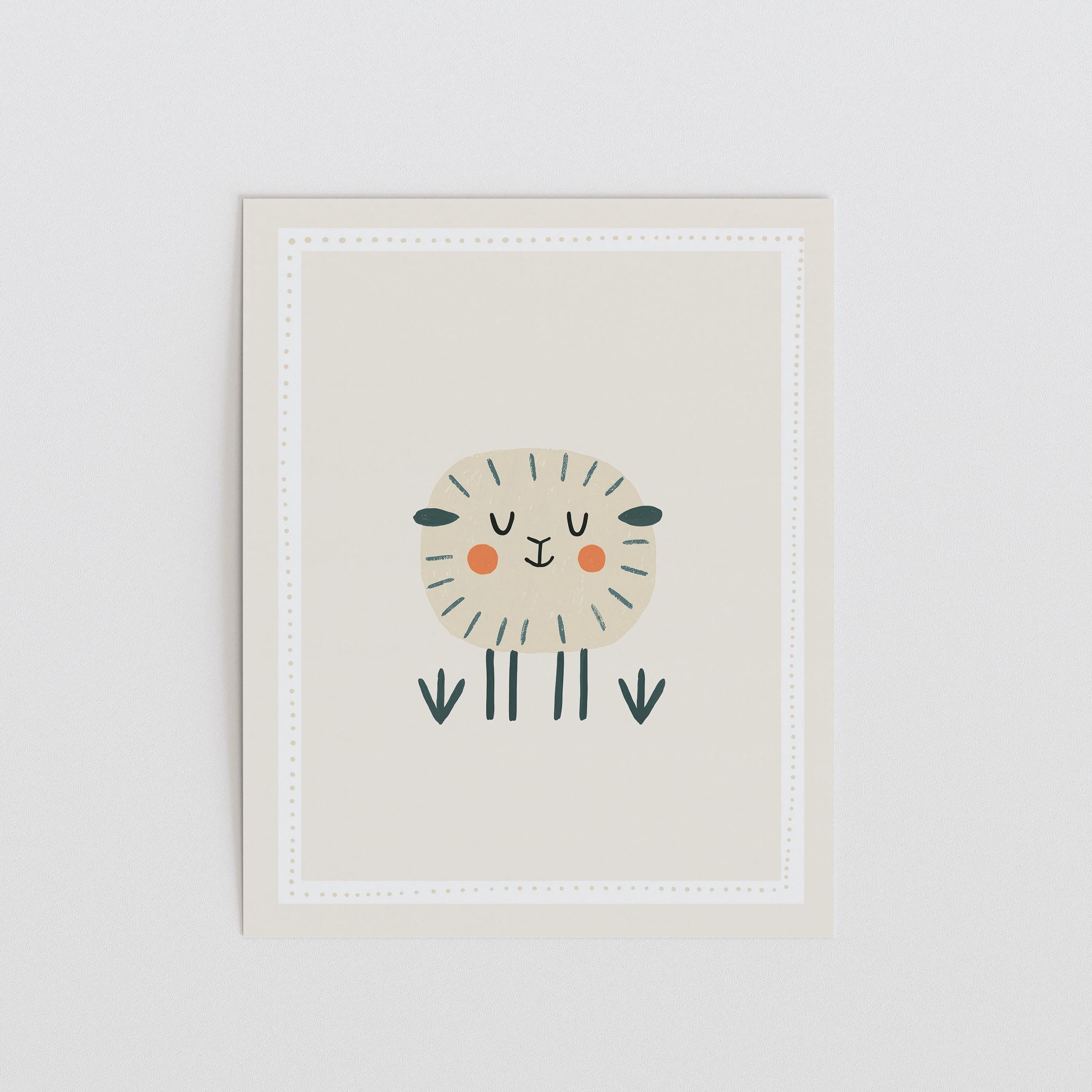 Cream sheep Nursery Print