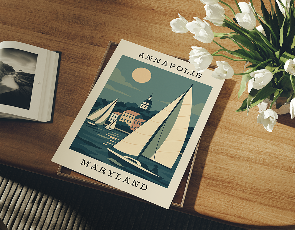 Annapolis Sailboats Art Print – Maryland Coastal Series