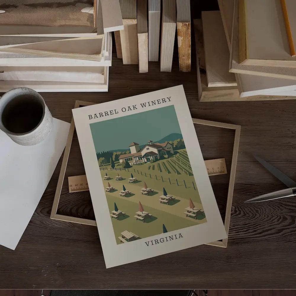 Barrel Oak Winery – Virginia Art Print