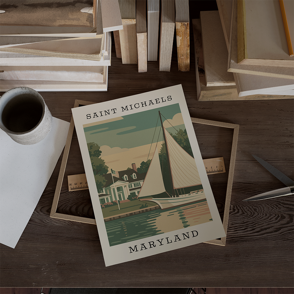 Saint Michaels Waterfront Art Print – Maryland Coastal Series