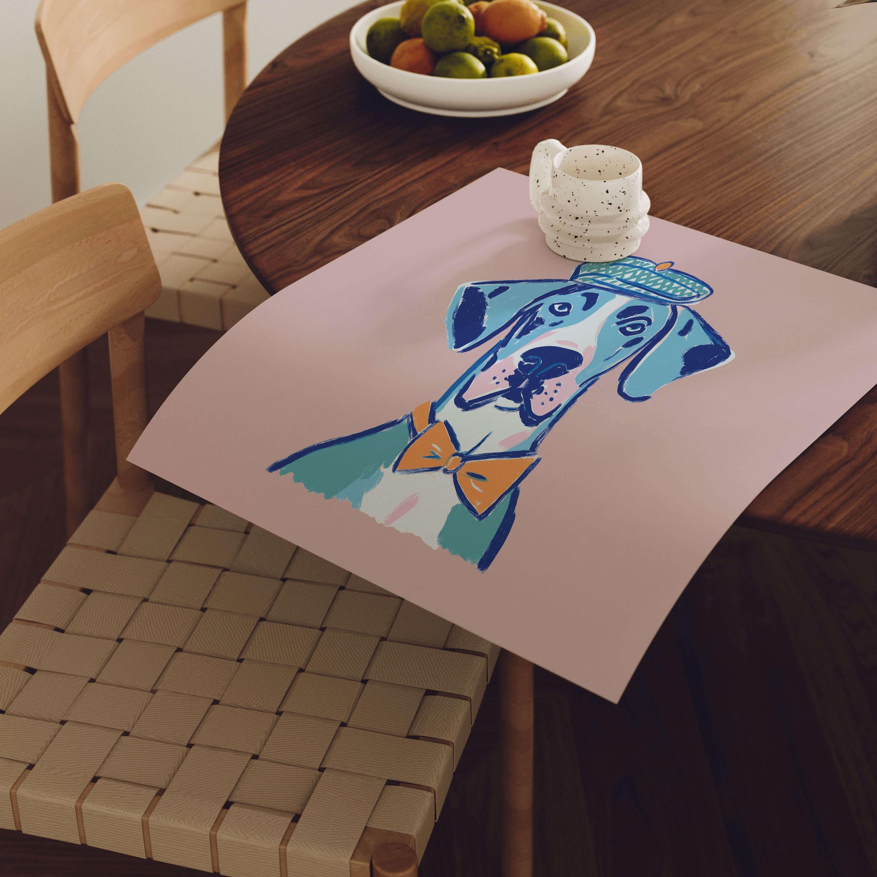 Great Dane Hat Art Print