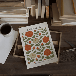 Alabama State Flower Art Print – Camellia - The FlatFile Society