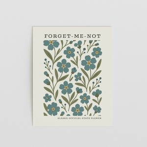 Alaska State Flower Art Print – Forget - Me - Not - The FlatFile Society