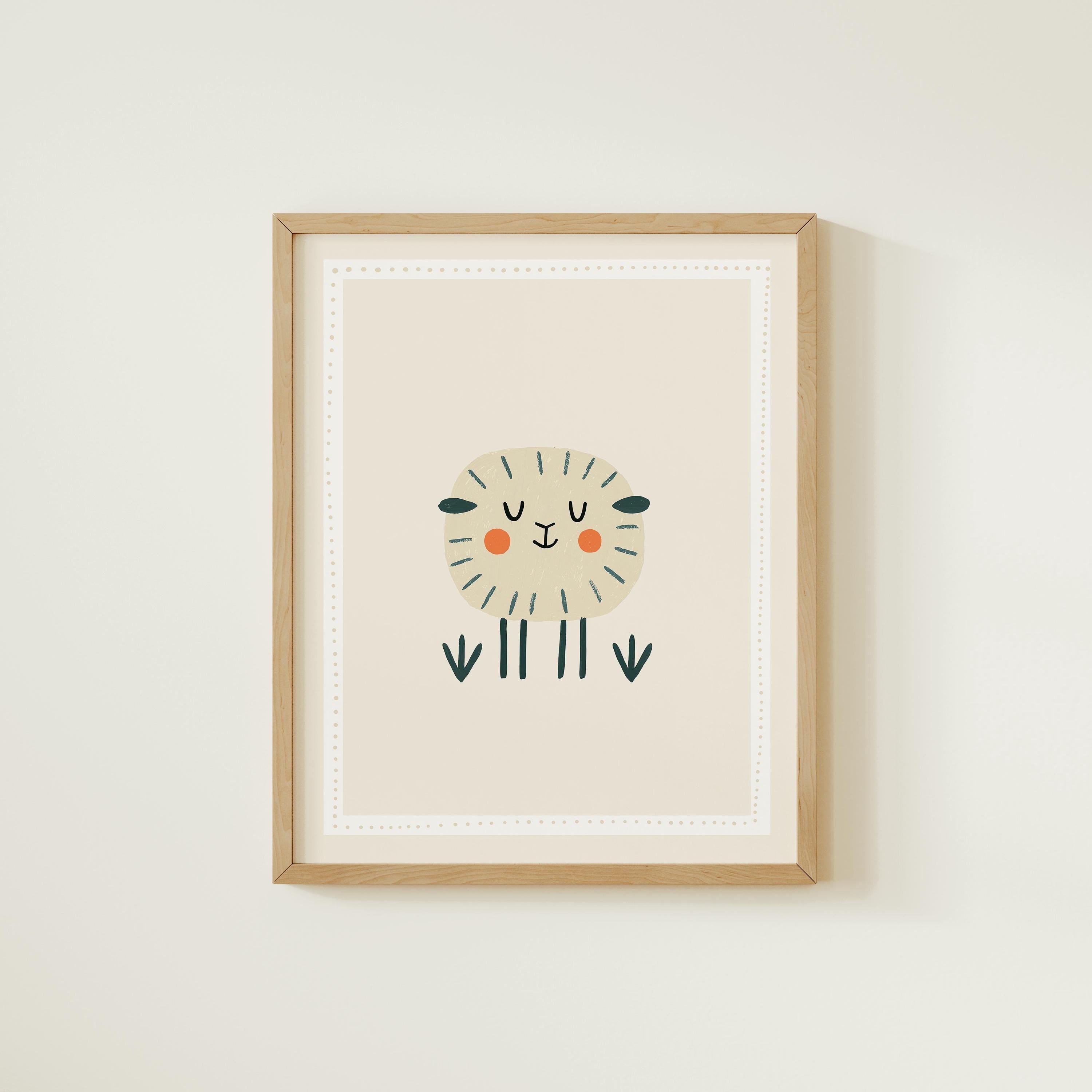 Cream sheep Nursery Print