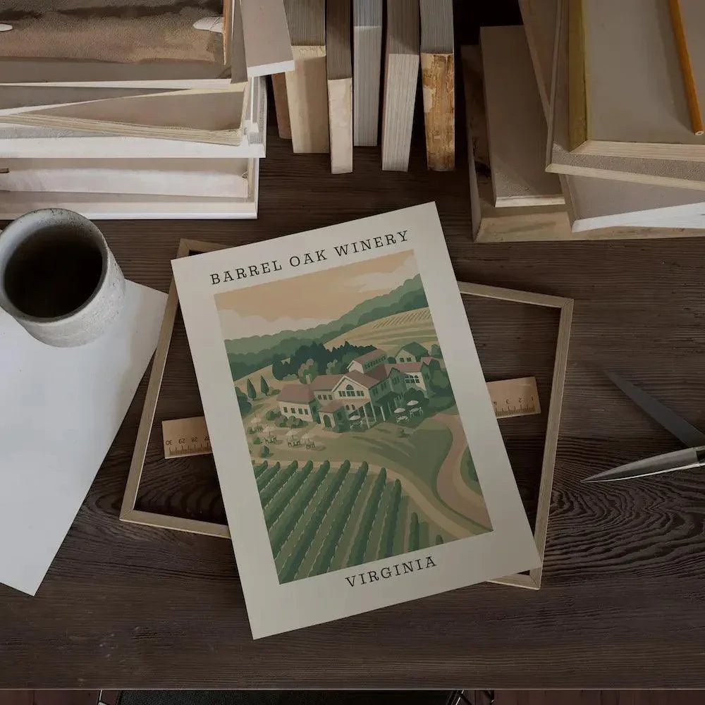 Barrel Oak Winery – Virginia Art Print - The FlatFile Society