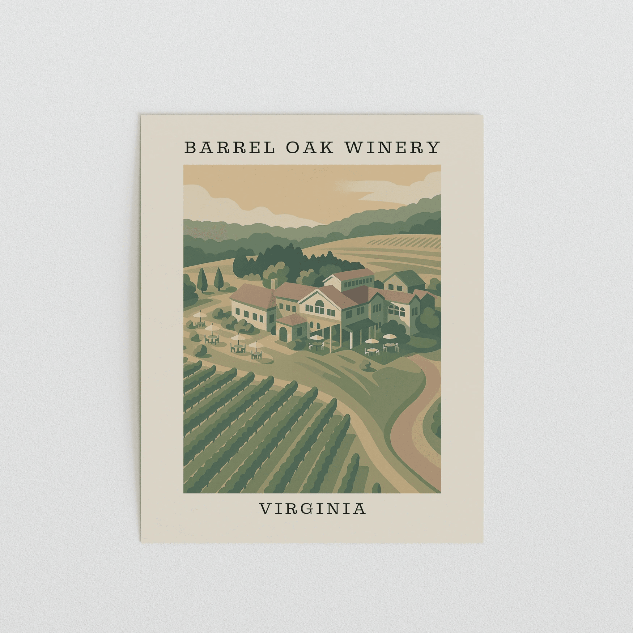 Barrel Oak Winery – Virginia Art Print - The FlatFile Society