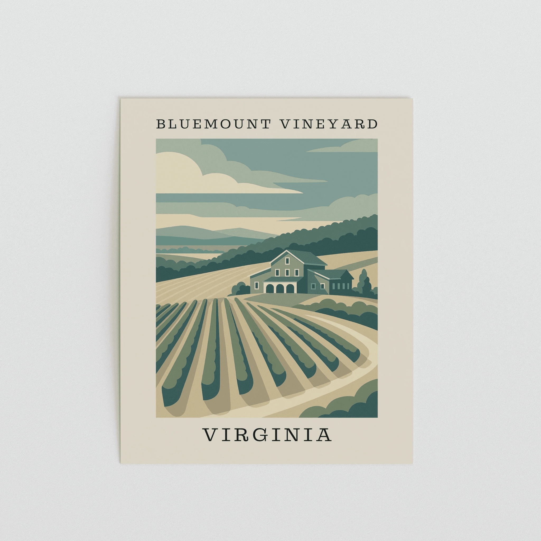 Bluemont Vineyard – Virginia Art Print - The FlatFile Society