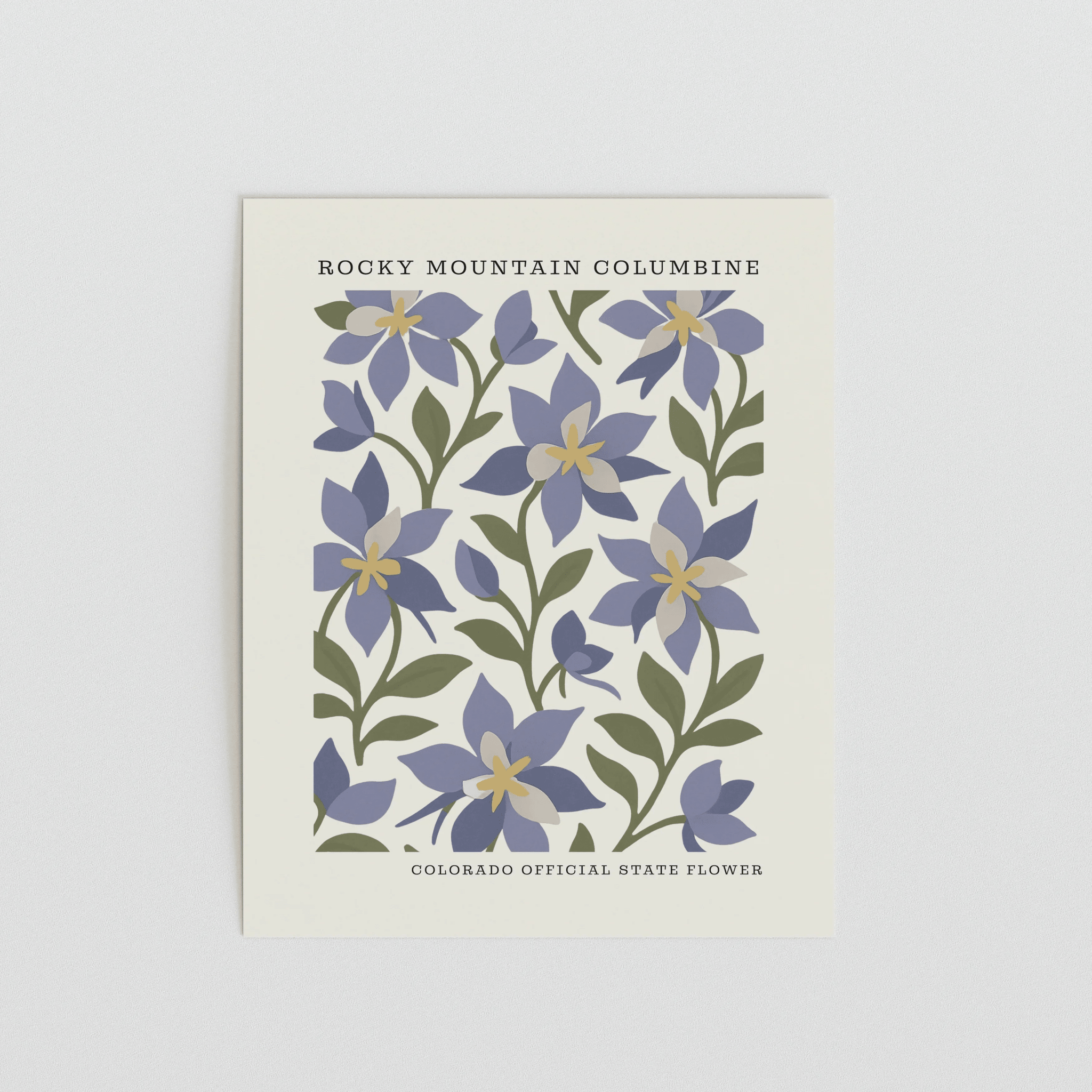 Colorado State Flower Art Print – Rocky Mountain Columbine - The FlatFile Society