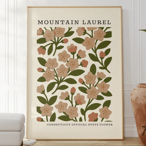 Connecticut State Flower Art Print – Mountain Laurel - The FlatFile Society