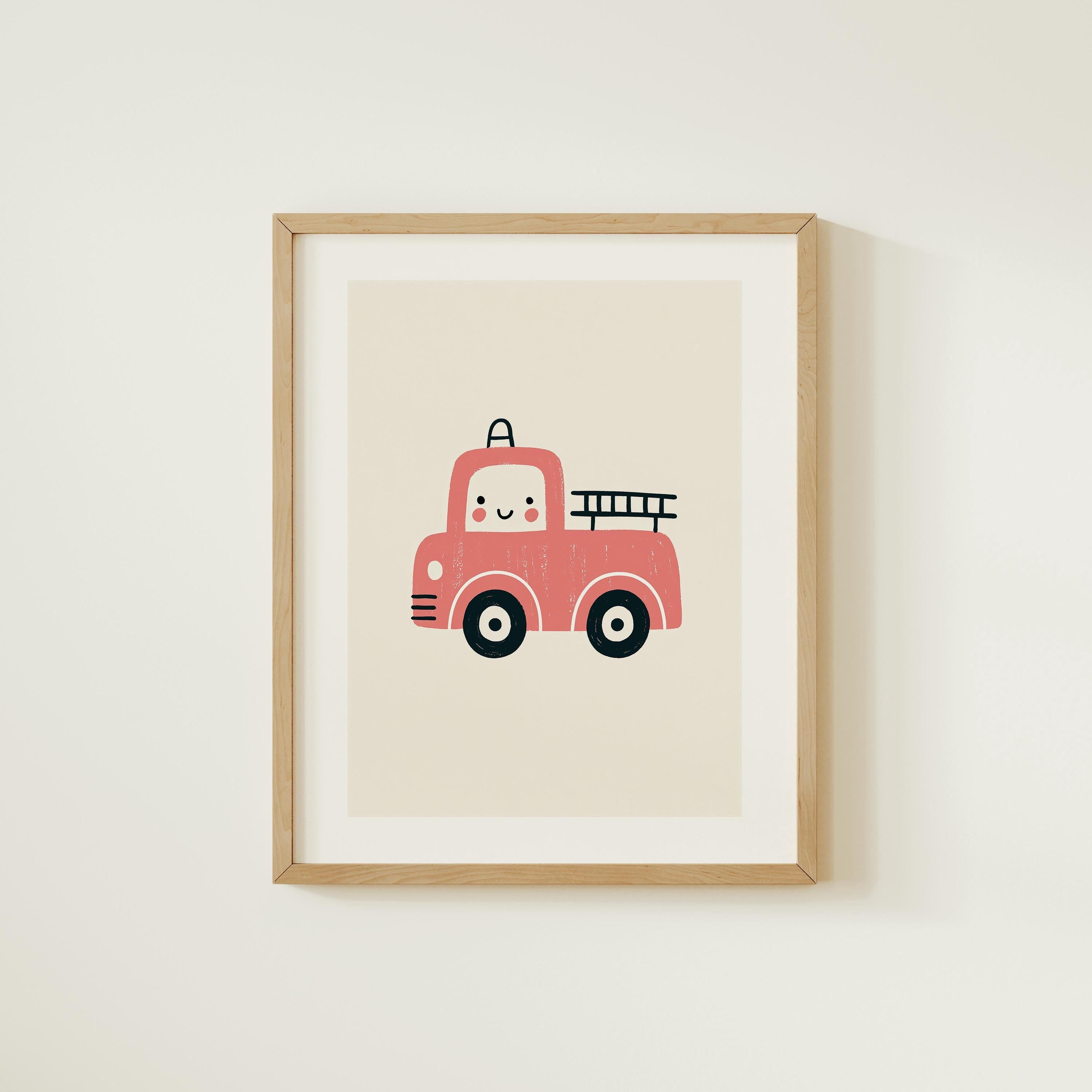 Red Fire Truck Nursery Print