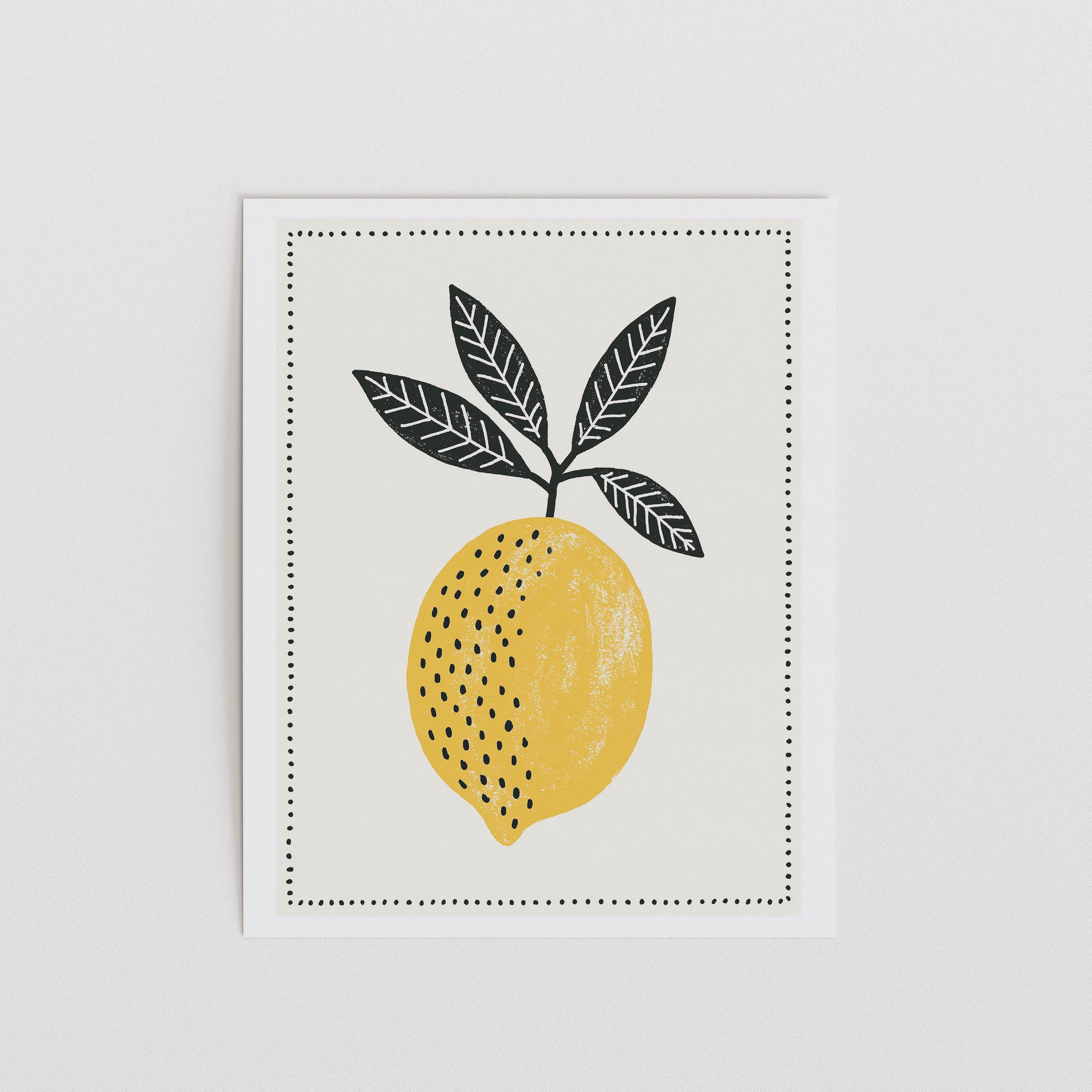 Yellow Lemon Nursery Print