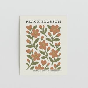 Delaware State Flower Art Print – Peach Blossom - The FlatFile Society