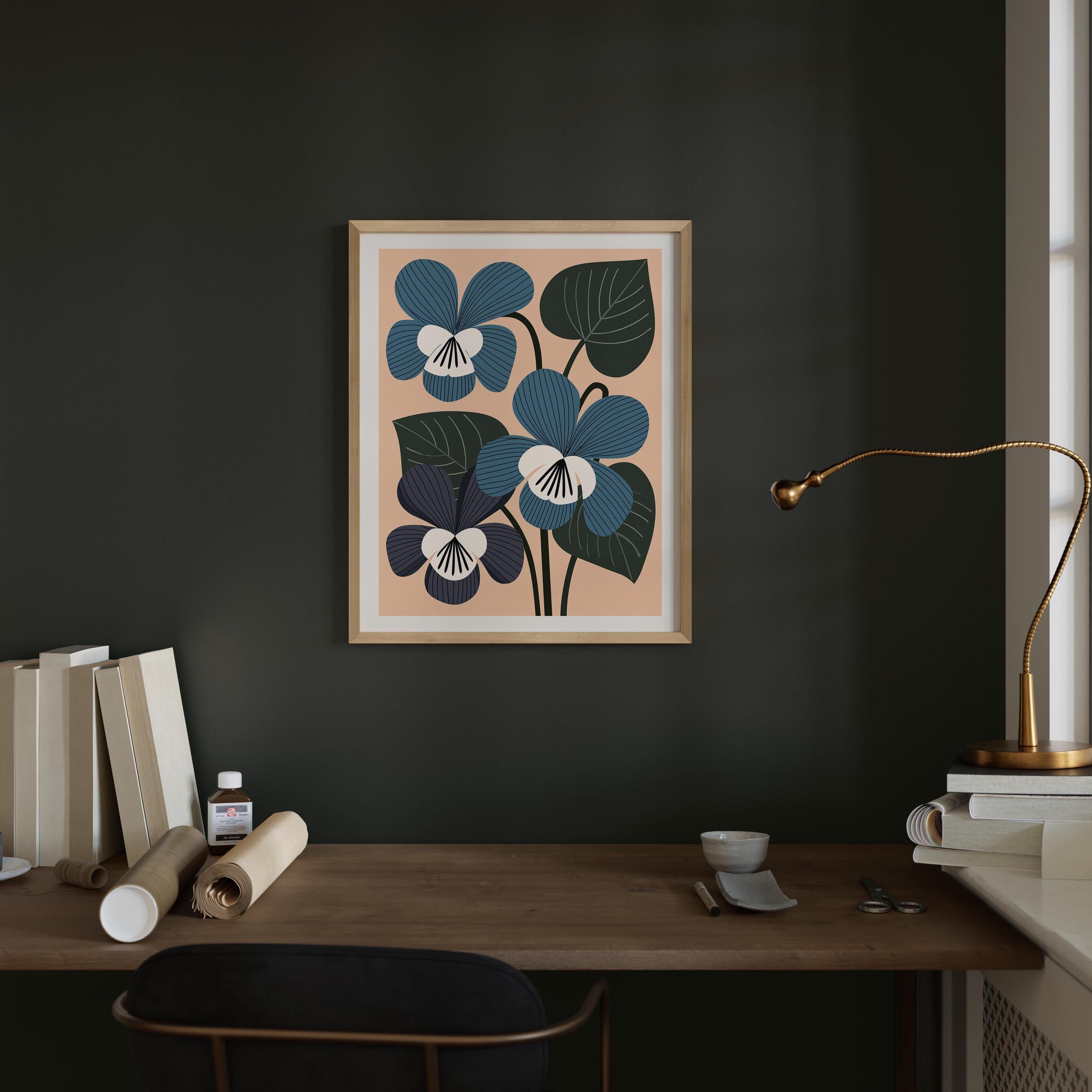 Wisconsin State Flower Art Print – Wood Violet