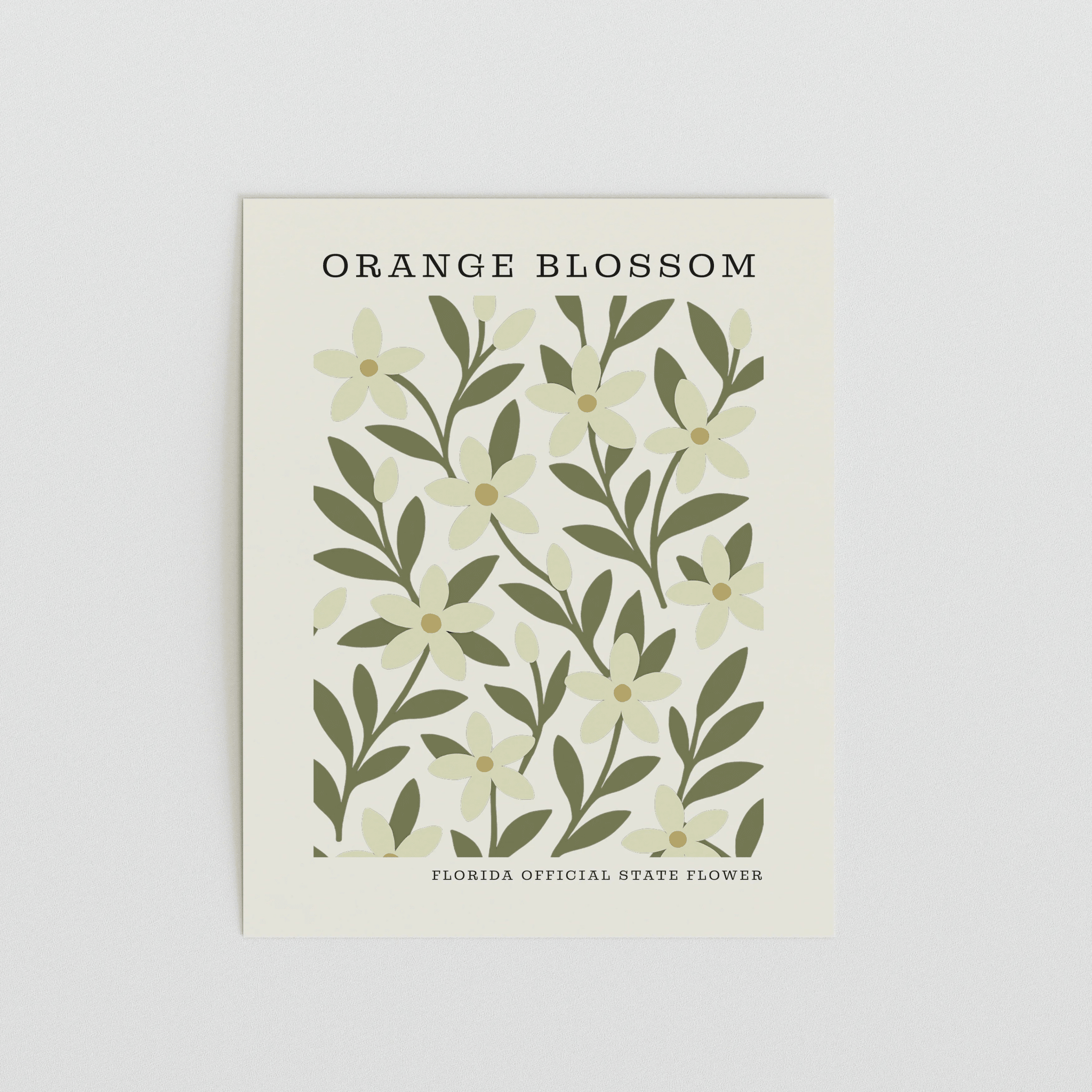 Florida State Flower Art Print – Orange Blossom - The FlatFile Society
