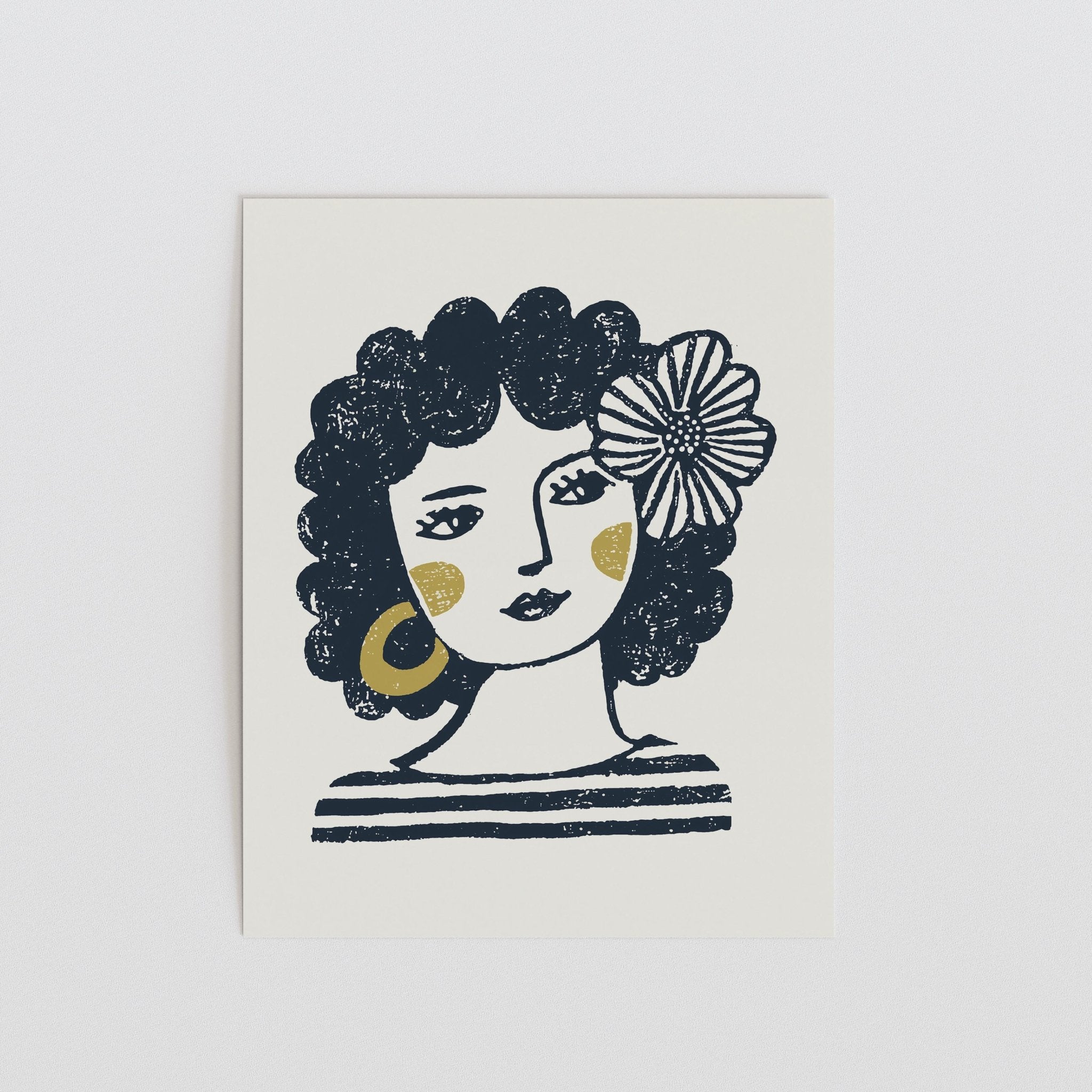 Flower Child Energy, Bold Feminine Portrait Art Print - The FlatFile Society