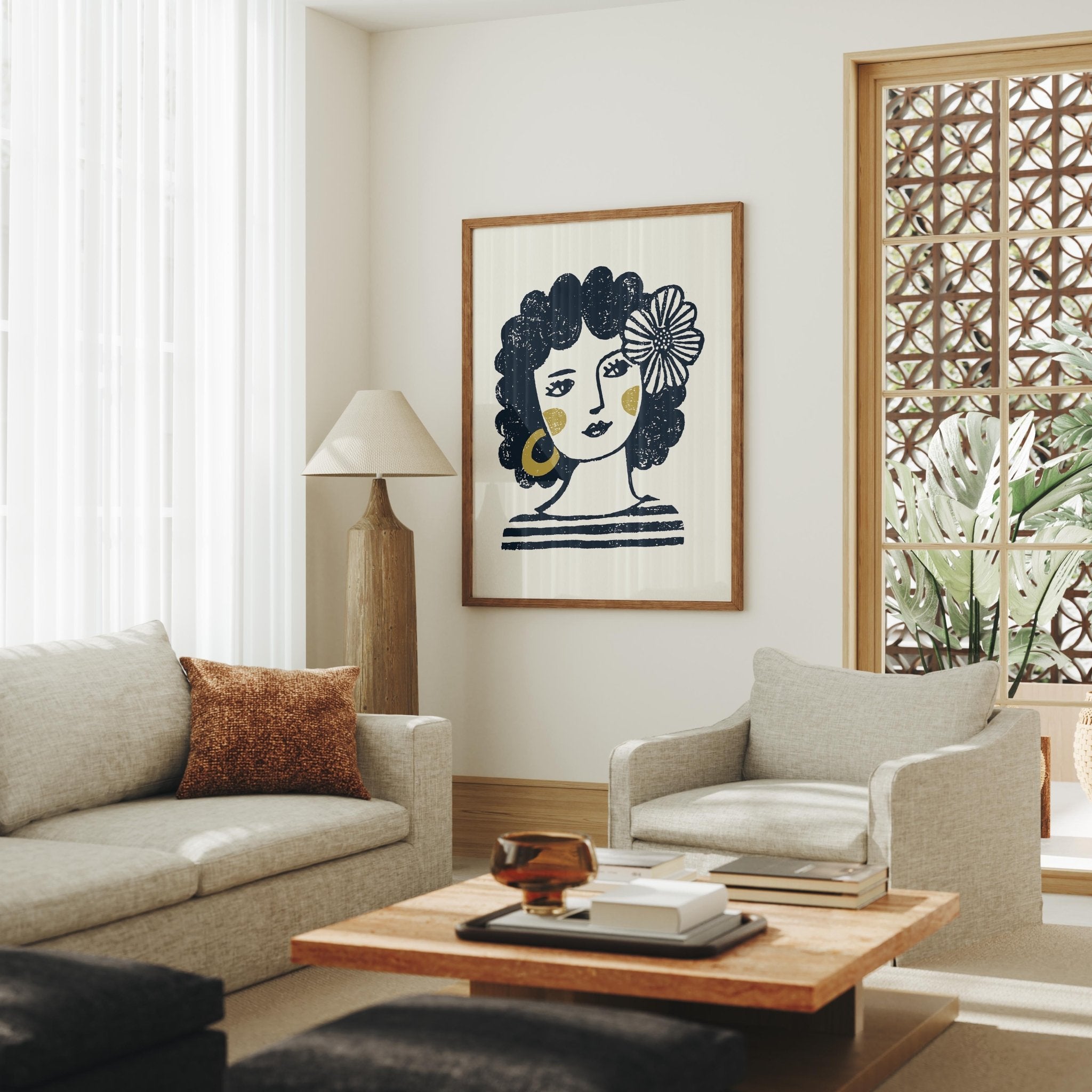 Flower Child Energy, Bold Feminine Portrait Art Print - The FlatFile Society
