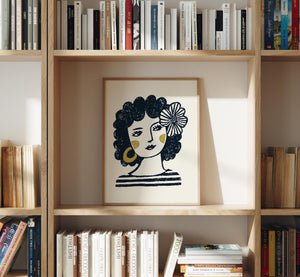 Flower Child Energy, Bold Feminine Portrait Art Print - The FlatFile Society