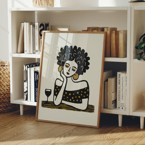 Hoops and Hush, Bold Woman Cocktail Art Print - The FlatFile Society