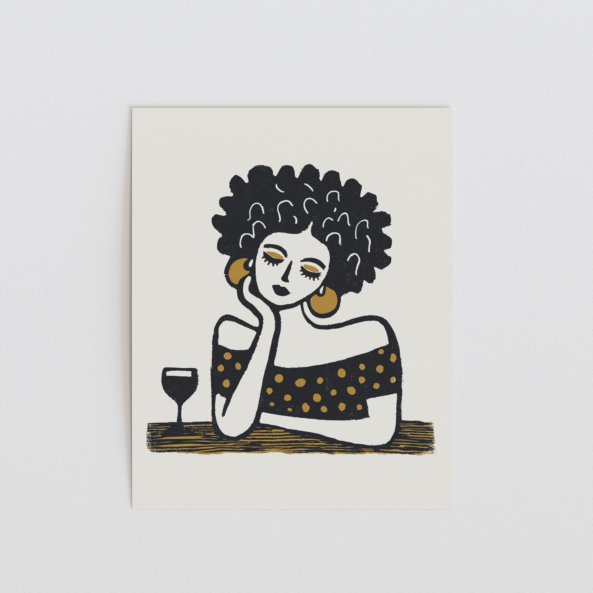 Hoops and Hush, Bold Woman Cocktail Art Print - The FlatFile Society