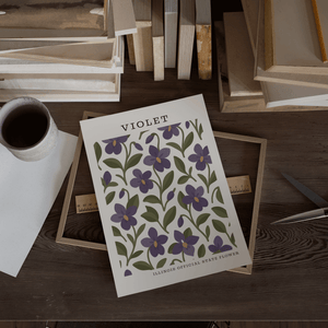 Illinois State Flower Art Print – Violet - The FlatFile Society