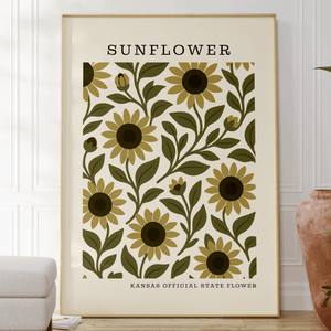 Kansas State Flower Art Print – Sunflower - The FlatFile Society