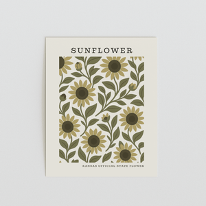 Kansas State Flower Art Print – Sunflower - The FlatFile Society