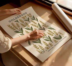Kentucky State Flower Art Print – Goldenrod - The FlatFile Society