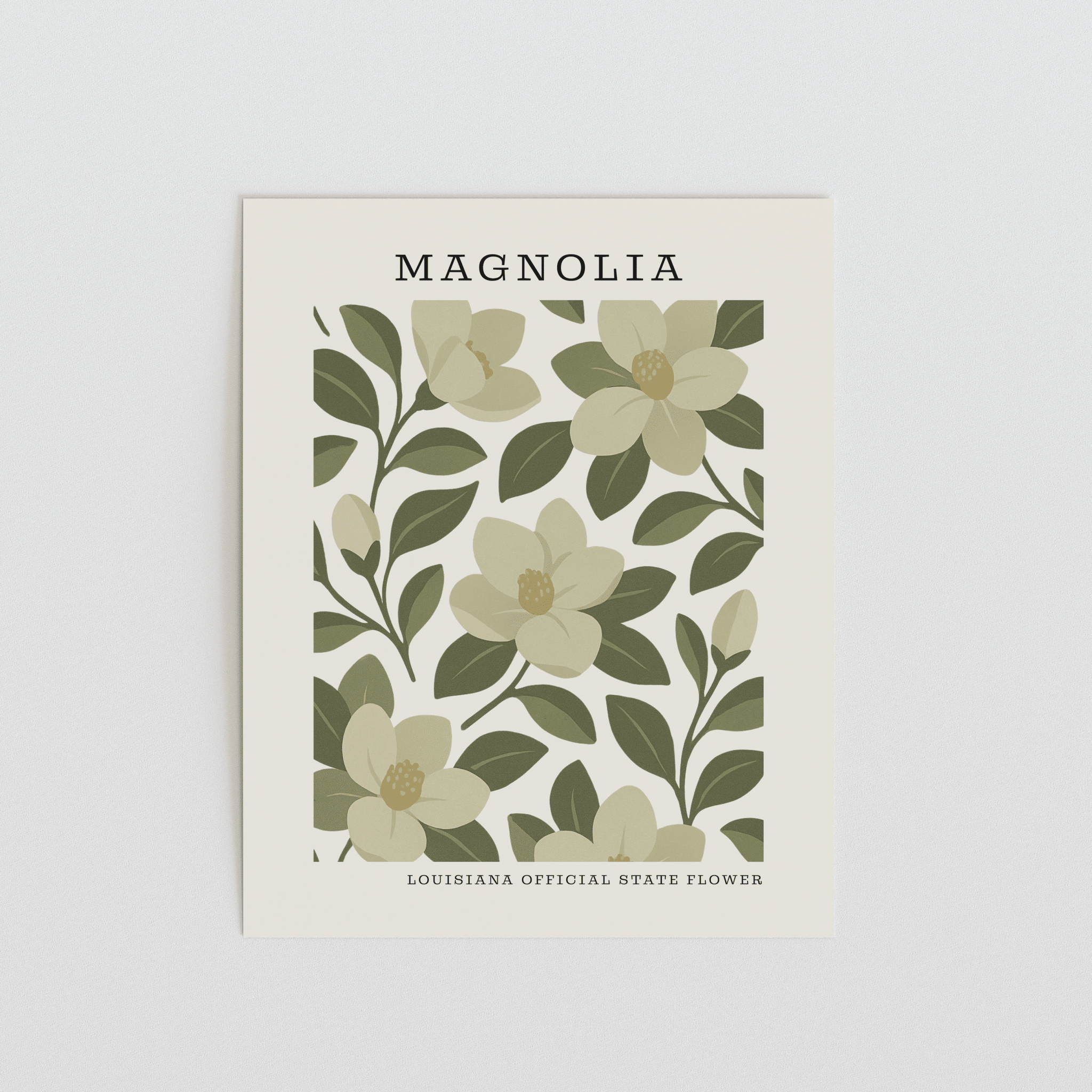 Louisiana State Flower Art Print – Magnolia - The FlatFile Society