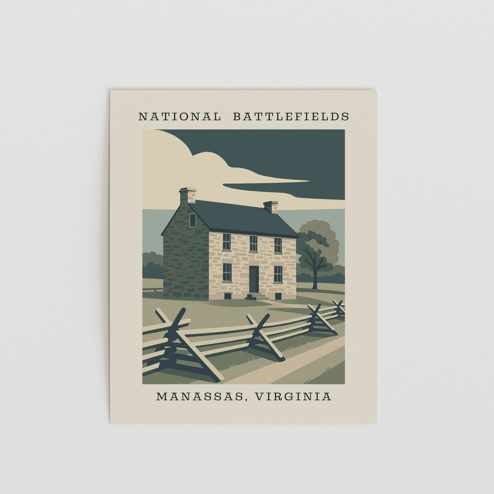 Manassas Stone House Art Print – Virginia Battlefields - The FlatFile Society