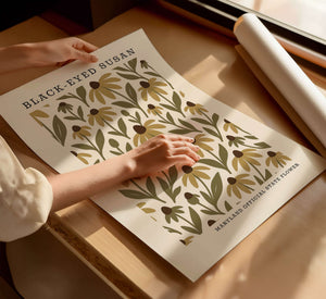 Maryland State Flower Art Print – Black - Eyed Susan - The FlatFile Society
