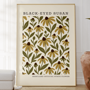 Maryland State Flower Art Print – Black - Eyed Susan - The FlatFile Society