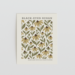 Maryland State Flower Art Print – Black - Eyed Susan - The FlatFile Society