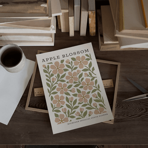 Michigan State Flower Art Print – Apple Blossom - The FlatFile Society
