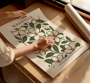 Mississippi State Flower Art Print – Magnolia - The FlatFile Society