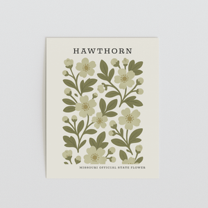 Missouri State Flower Art Print – Hawthorn - The FlatFile Society