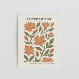 Montana State Flower Art Print – Bitterroot - The FlatFile Society