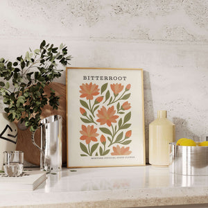 Montana State Flower Art Print – Bitterroot - The FlatFile Society