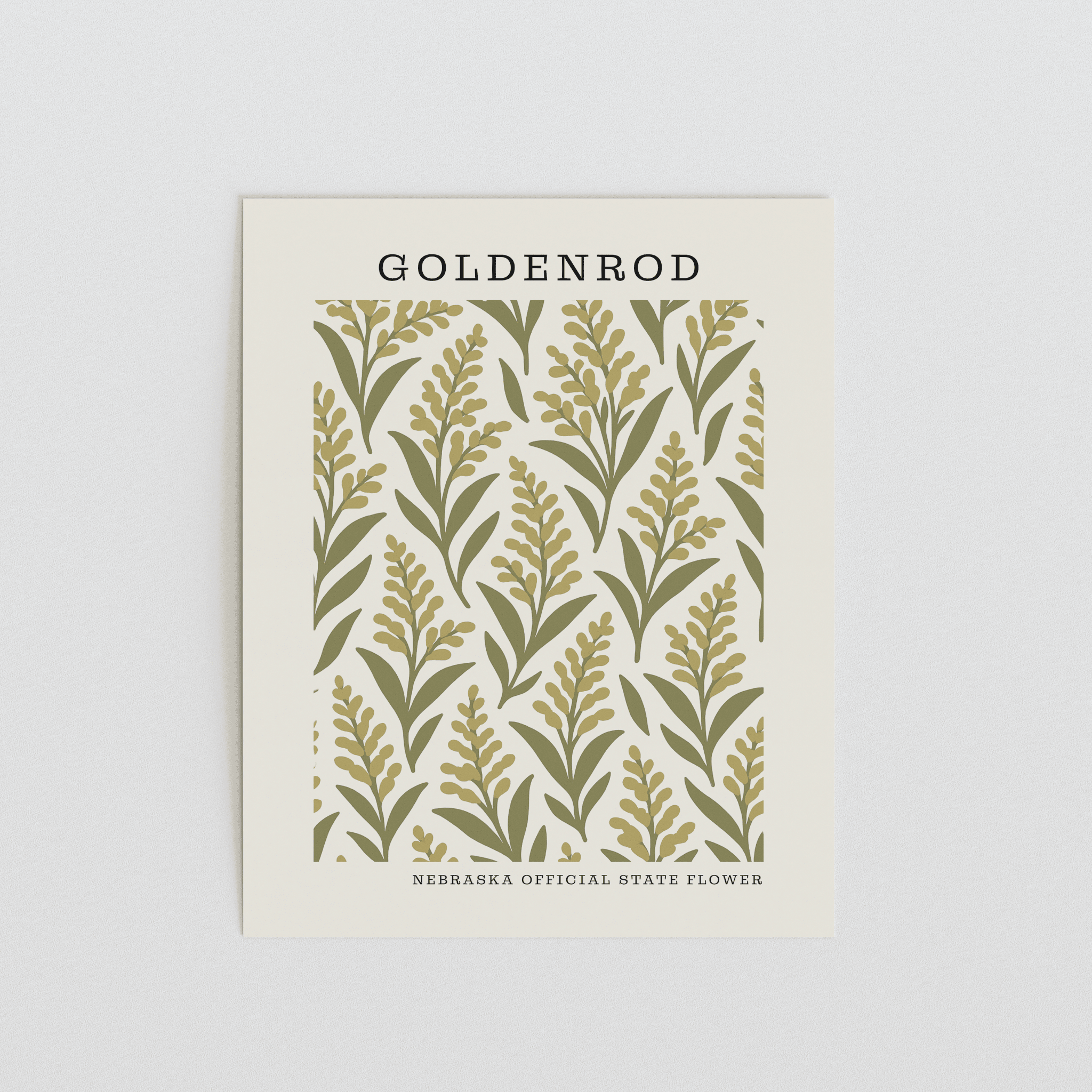 Nebraska State Flower Art Print – Goldenrod - The FlatFile Society