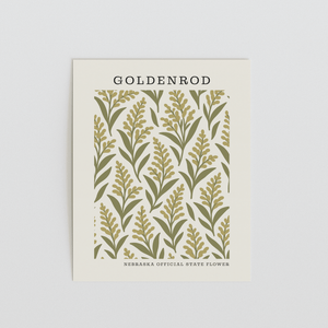 Nebraska State Flower Art Print – Goldenrod - The FlatFile Society