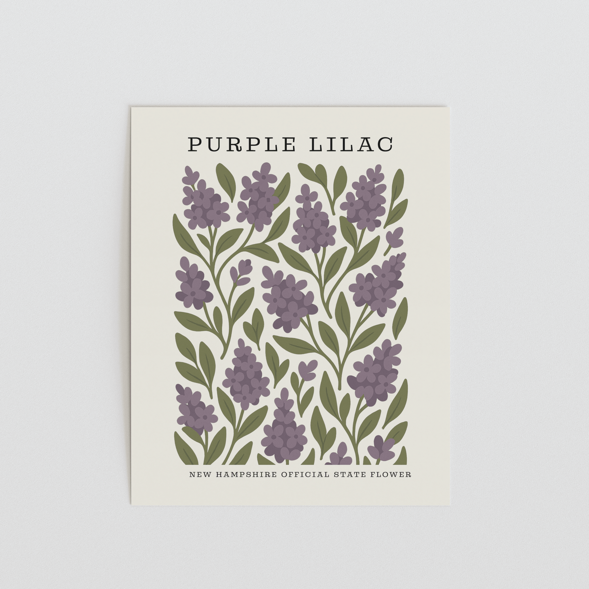 New Hampshire State Flower Art Print – Purple Lilac - The FlatFile Society