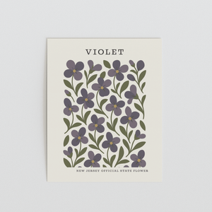 New Jersey State Flower Art Print – Violet - The FlatFile Society