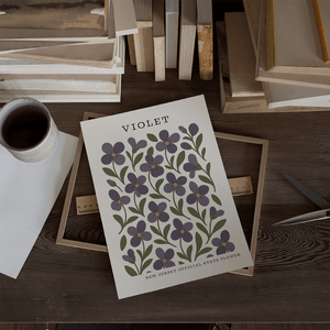 New Jersey State Flower Art Print – Violet - The FlatFile Society