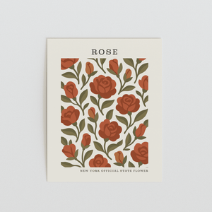 New York State Flower Art Print – Rose - The FlatFile Society