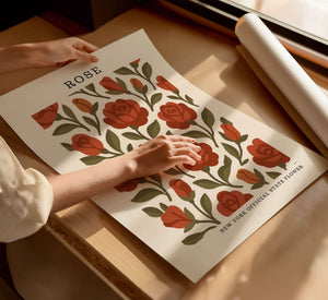 New York State Flower Art Print – Rose - The FlatFile Society
