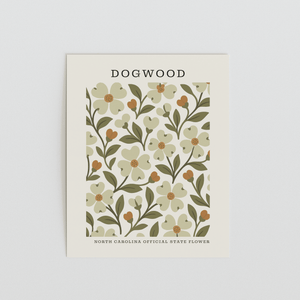 North Carolina State Flower Art Print – Dogwood - The FlatFile Society