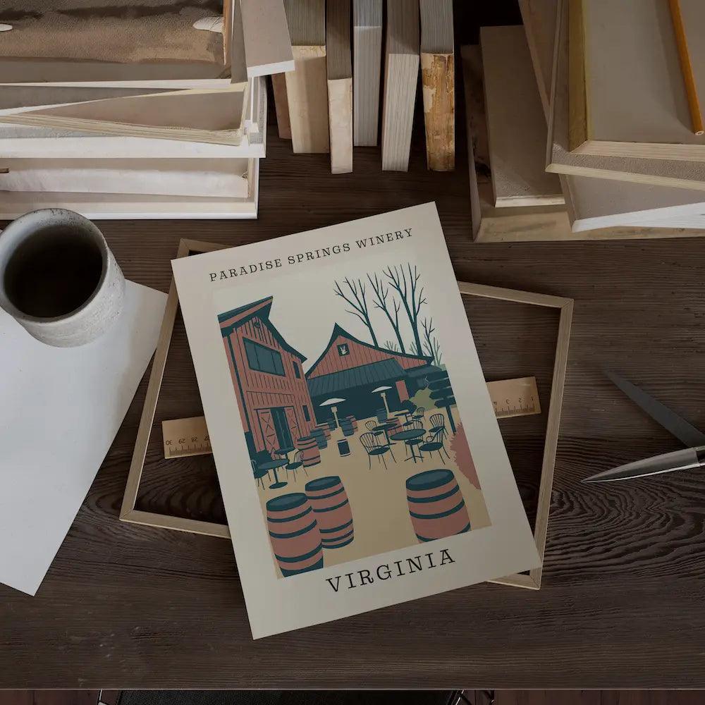 Paradise Springs Winery – Virginia Art Print - The FlatFile Society