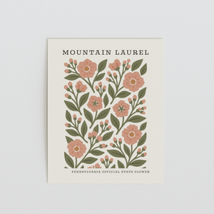 Pennsylvania State Flower Art Print – Mountain Laurel - The FlatFile Society
