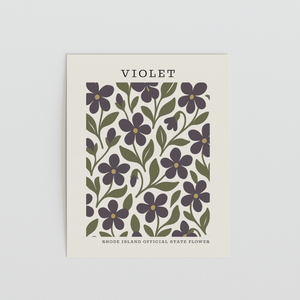 Rhode Island State Flower Art Print – Violet - The FlatFile Society